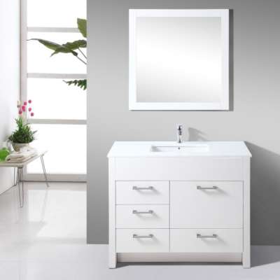 European White Bathroom Vanity With Mirror