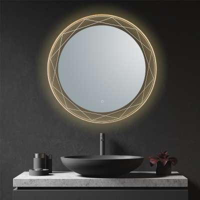 Round Non-Jointed Acrylic Bathroom Makeup LED Mirror