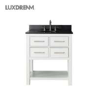 solid oak wood bathroom vanity with cabinet handles