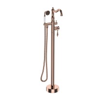 Unique And Hot Sale  Rose gold Double Handle Floor Mounted Clawfoot Brass body Tub Faucet